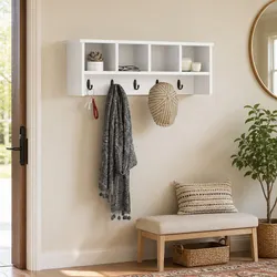 Reliable Wall-Mounted Coat Rack with Shelving
