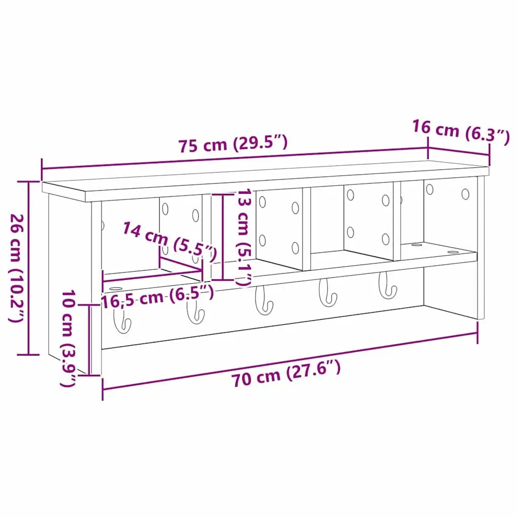 Wall-Mounted Coat Rack with Shelving