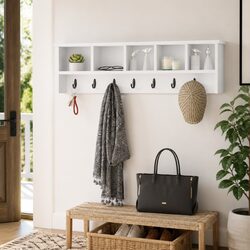 Practical White Wall-Mounted Coat Rack for Storage