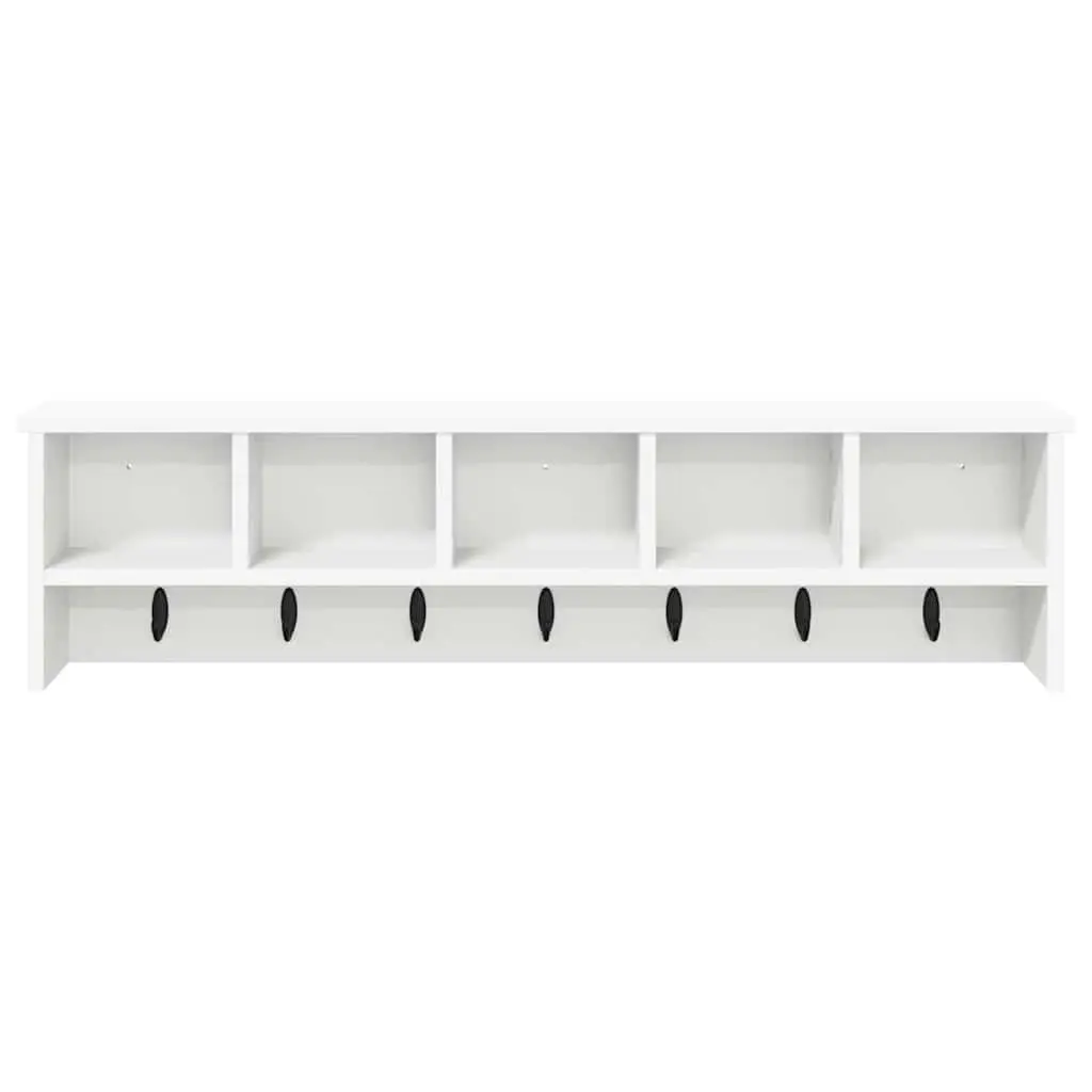 White Wall-Mounted Coat Rack for Storage