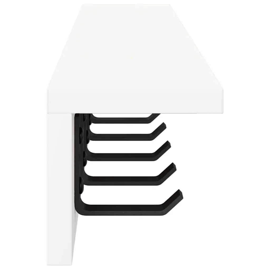 Wall-Mounted Coat Rack Organizer Hallway Storage Hooks Shelves 80 x 10.5 x 10.5 cm White