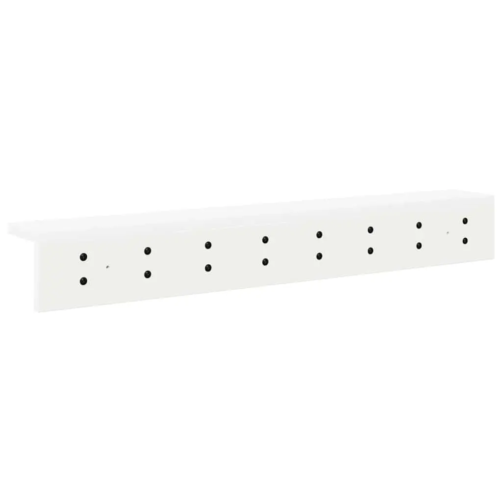 Wall-Mounted Coat Rack Organizer Hallway Storage Hooks Shelves 80 x 10.5 x 10.5 cm White