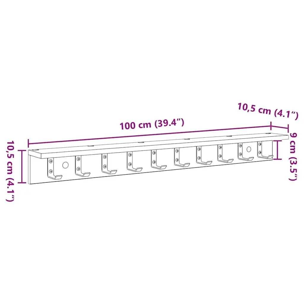 Wall-Mounted Coat Rack for Organized Spaces 100cm