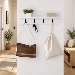 Practical White Wall-Mounted Coat Rack for Your Space