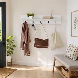 Quality White Wall-Mounted Coat Rack 80cm for Your Entryway