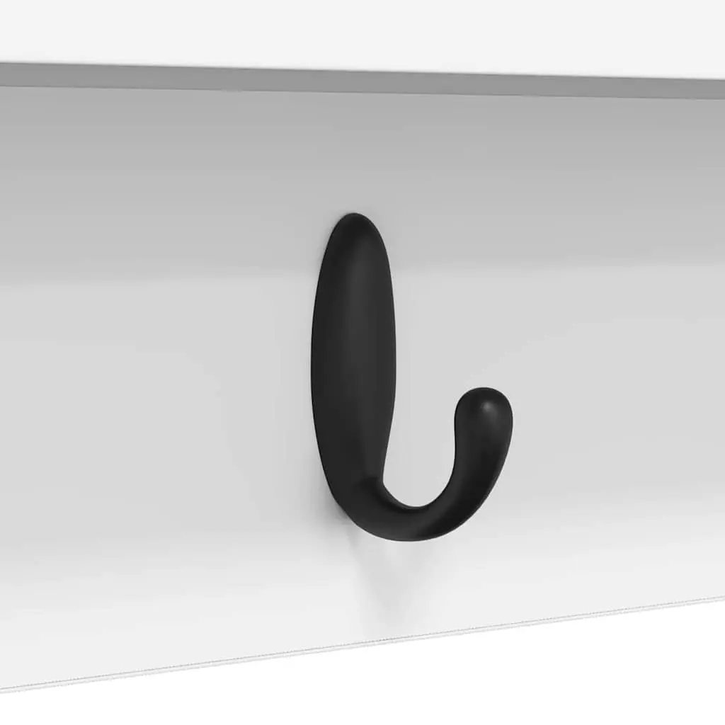 Wall-Mounted Coat Rack Storage Organiser 80cm White Engineered Wood