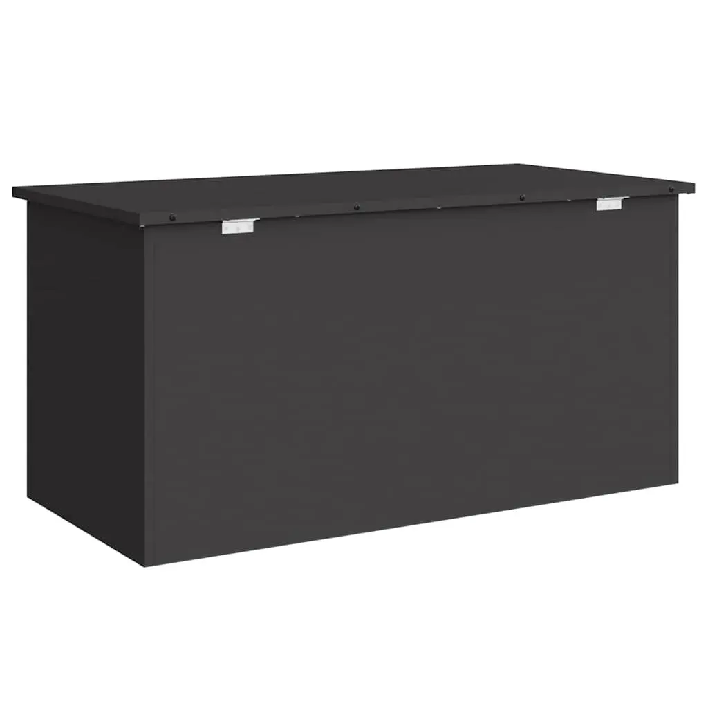 Steel Garden Storage Cushion Box Outdoor Patio Deck Bench Seat Container Black 100 x 50.5 x 50 cm