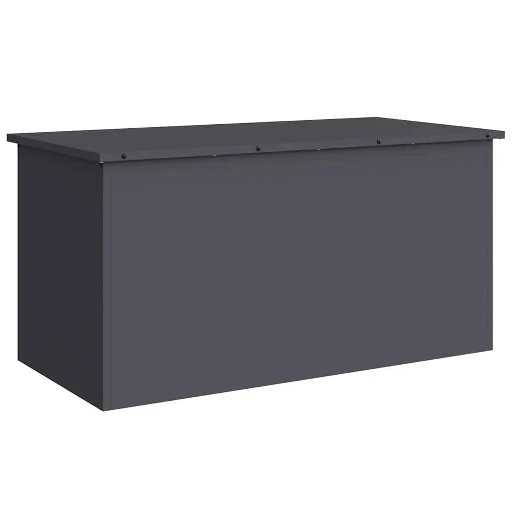 Garden Storage Box Steel Outdoor Bench Seat 100x50.5x50cm Anthracite