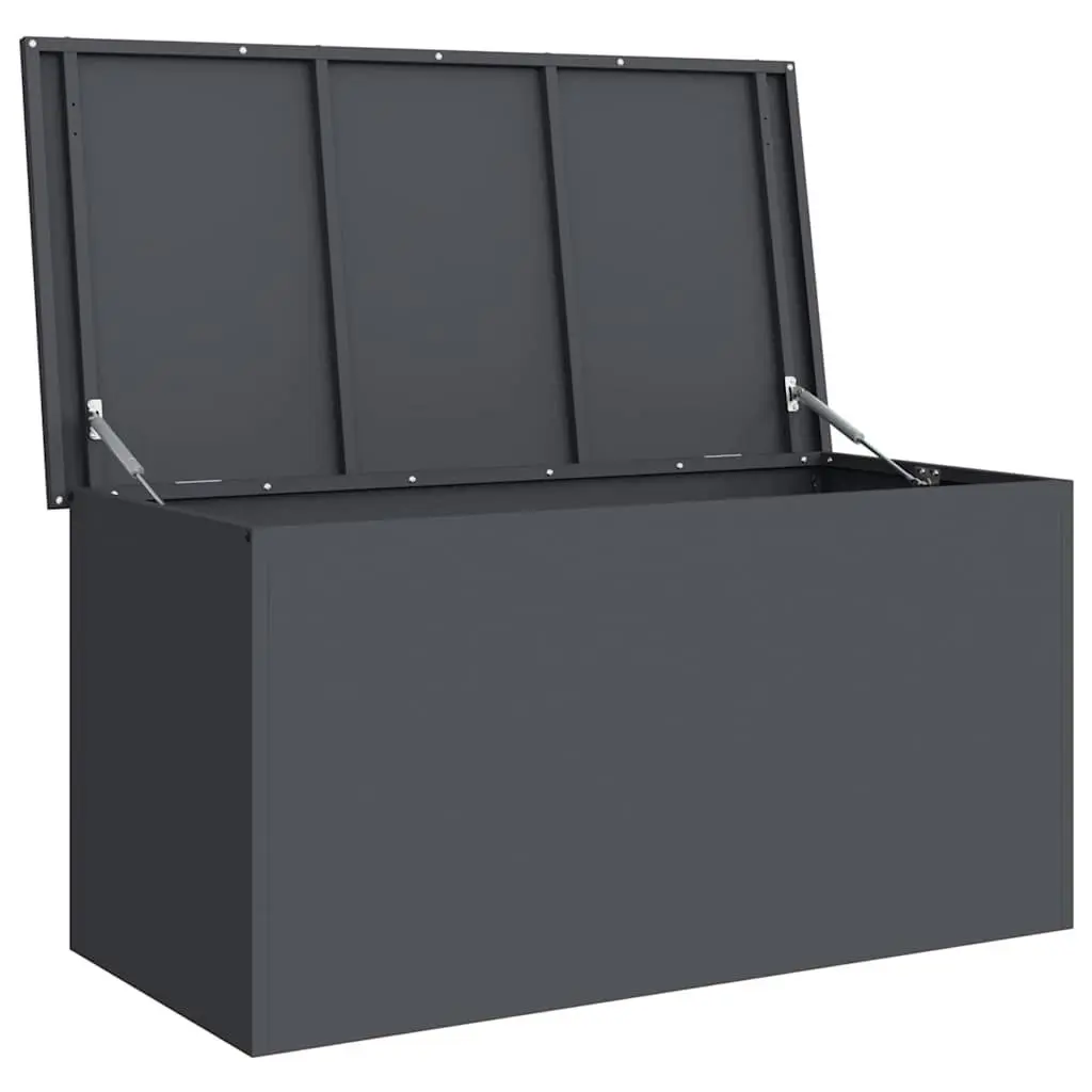 Garden Storage Box Steel Outdoor Bench Seat 100x50.5x50cm Anthracite