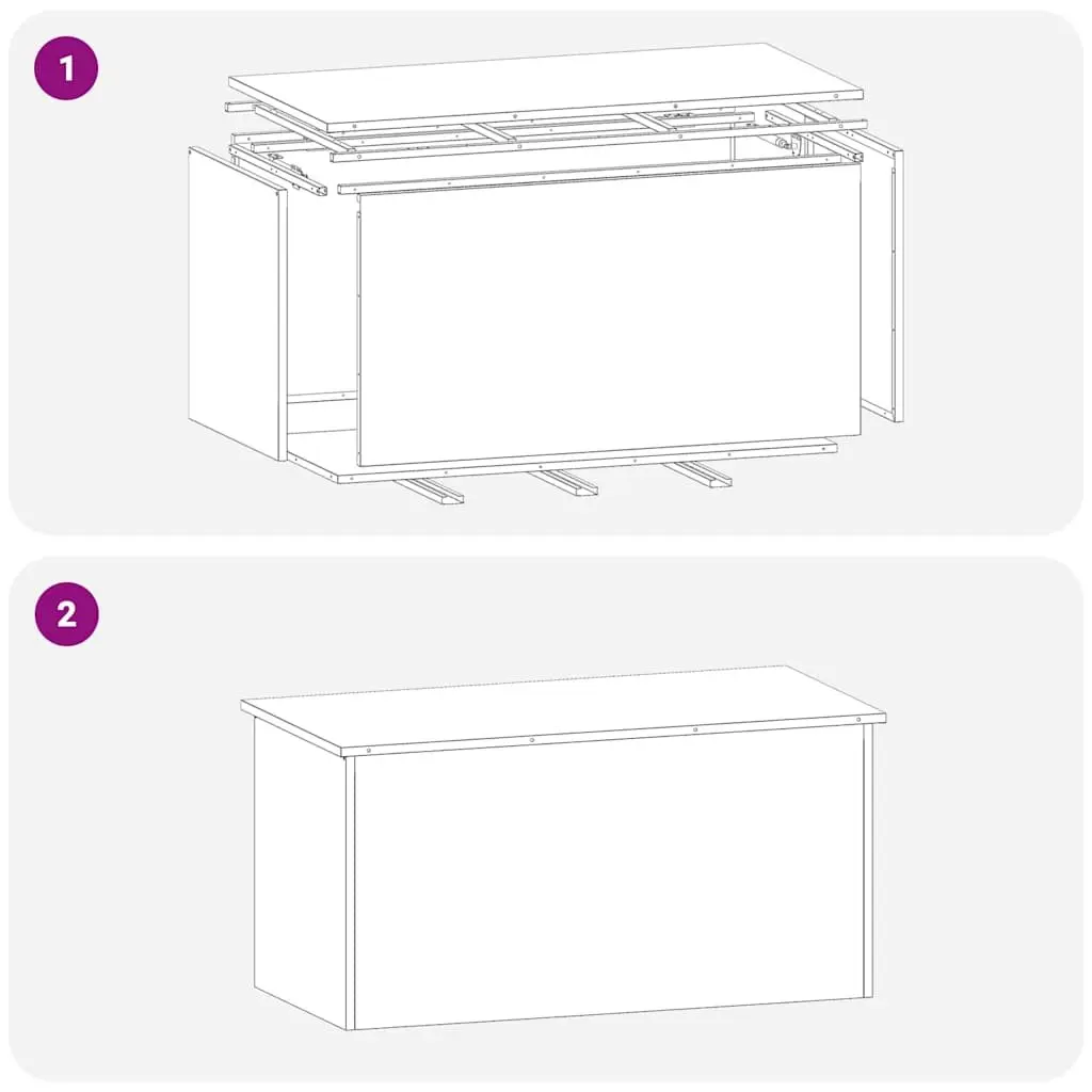 Garden Storage Box Steel Outdoor Bench Seat 100x50.5x50cm Anthracite