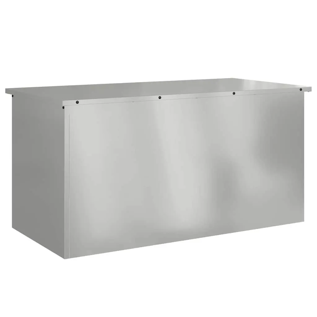 Steel Garden Storage Cushion Box Outdoor Deck Patio Bench Chest Organizer 100x50 Silver