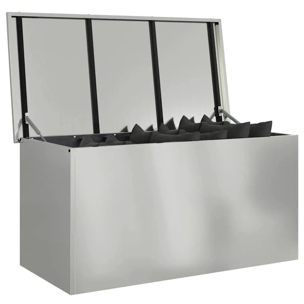Steel Garden Storage Cushion Box Outdoor Deck Patio Bench Chest Organizer 100x50 Silver