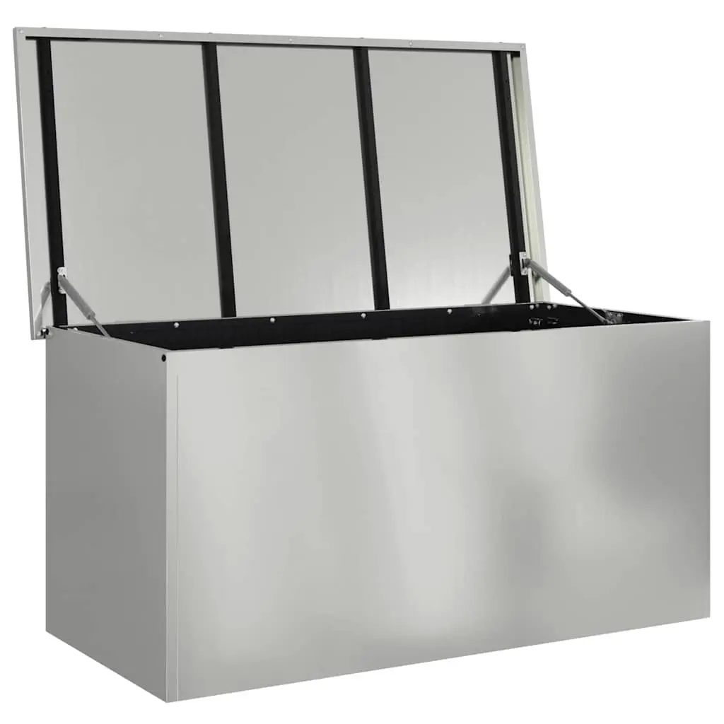 Steel Garden Storage Cushion Box Outdoor Deck Patio Bench Chest Organizer 100x50 Silver