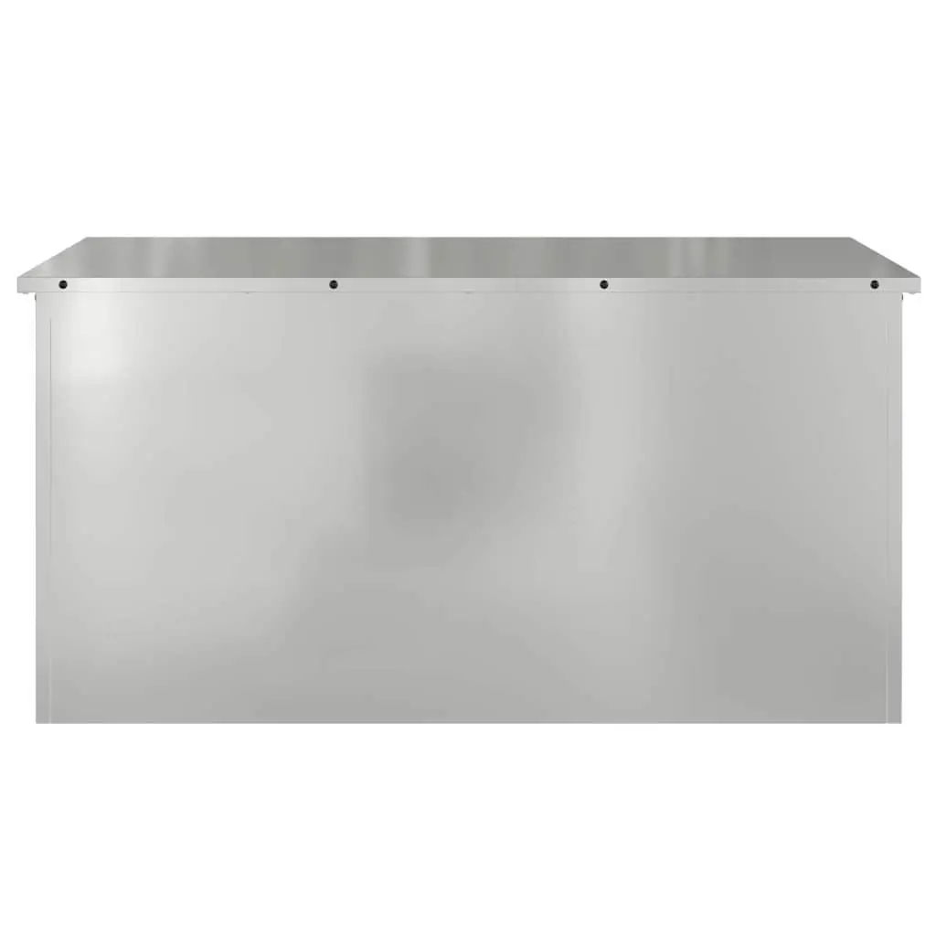 Steel Garden Storage Cushion Box Outdoor Deck Patio Bench Chest Organizer 100x50 Silver
