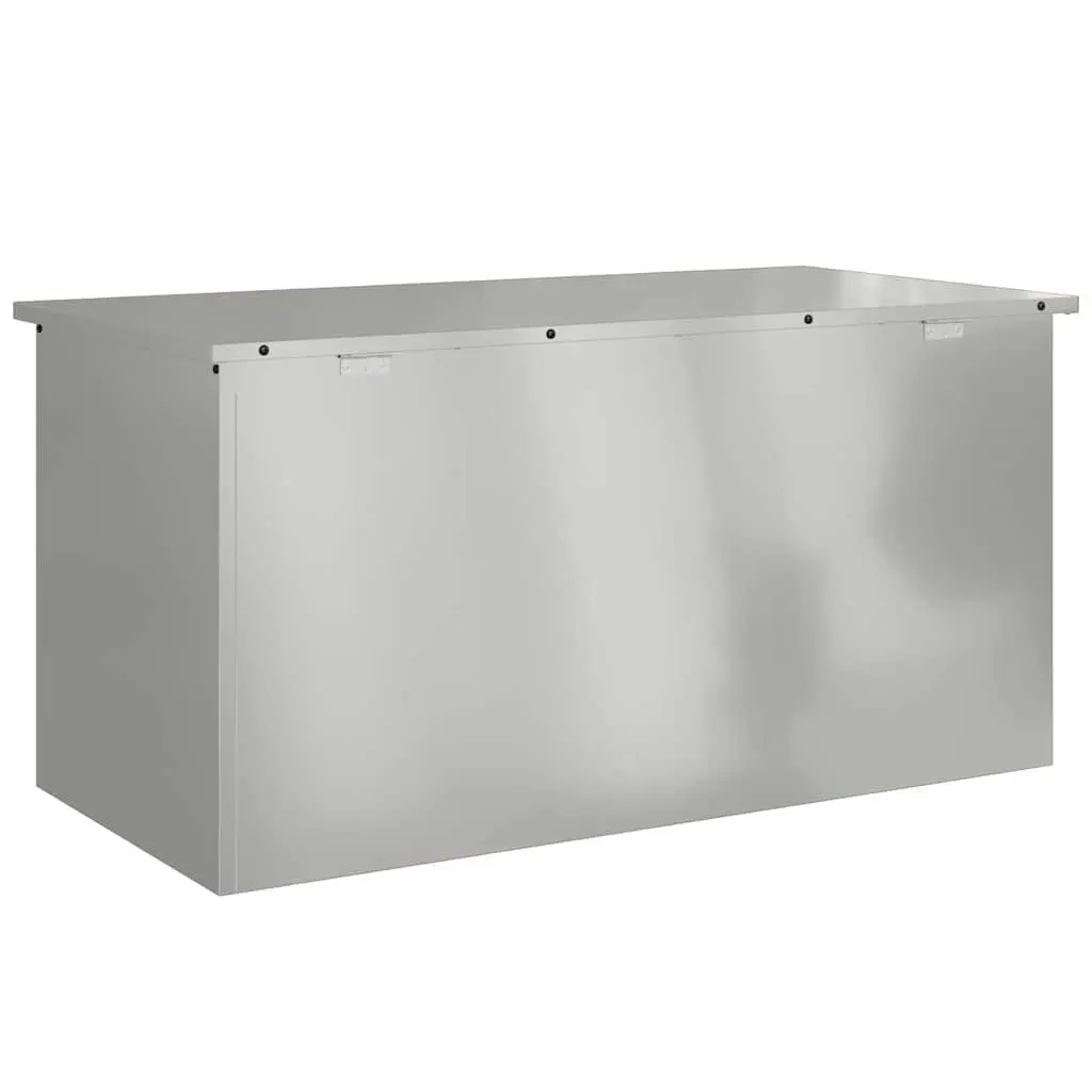 Steel Garden Storage Cushion Box Outdoor Deck Patio Bench Chest Organizer 100x50 Silver