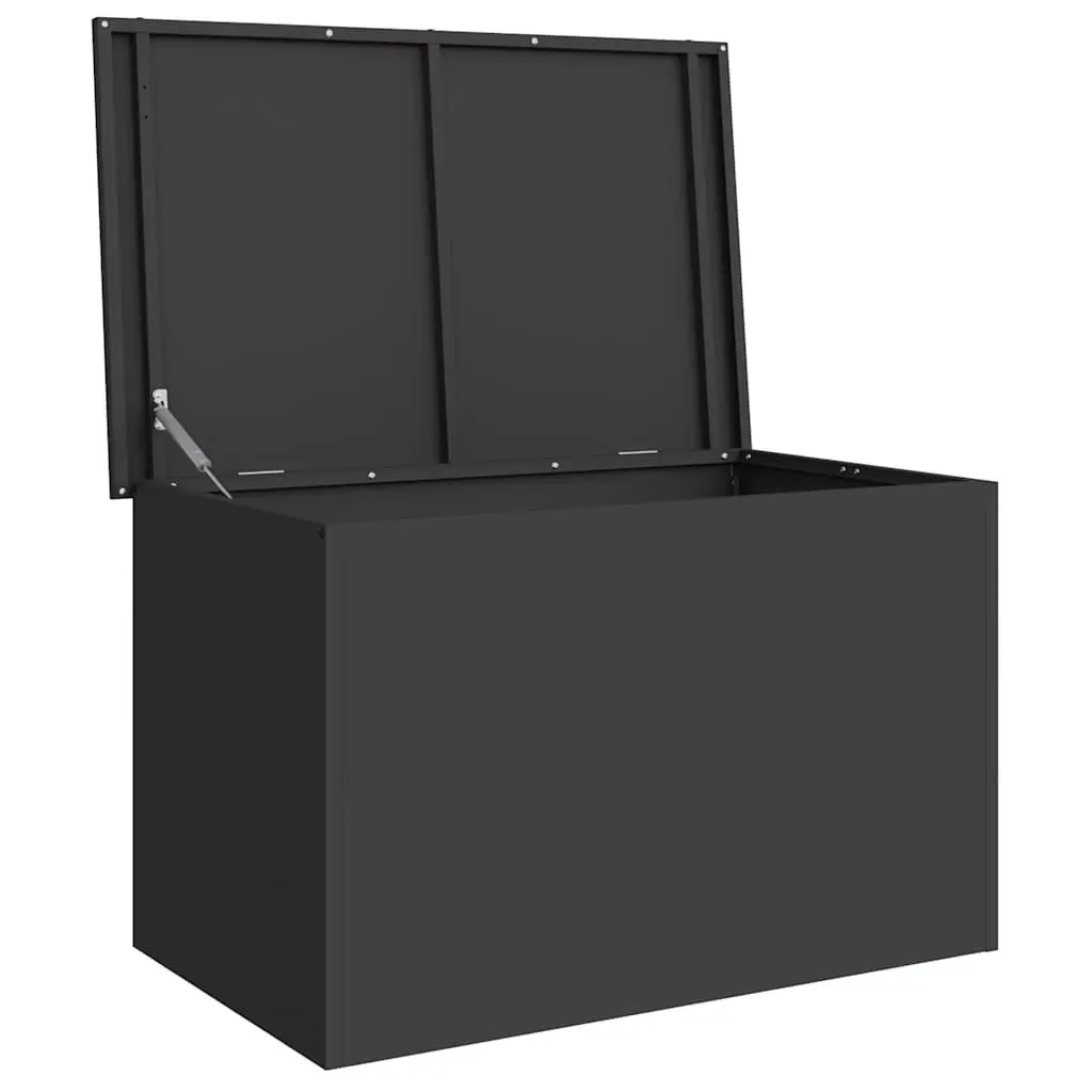 Steel Garden Storage Cushion Box Weather Resistant 80x50cm Black