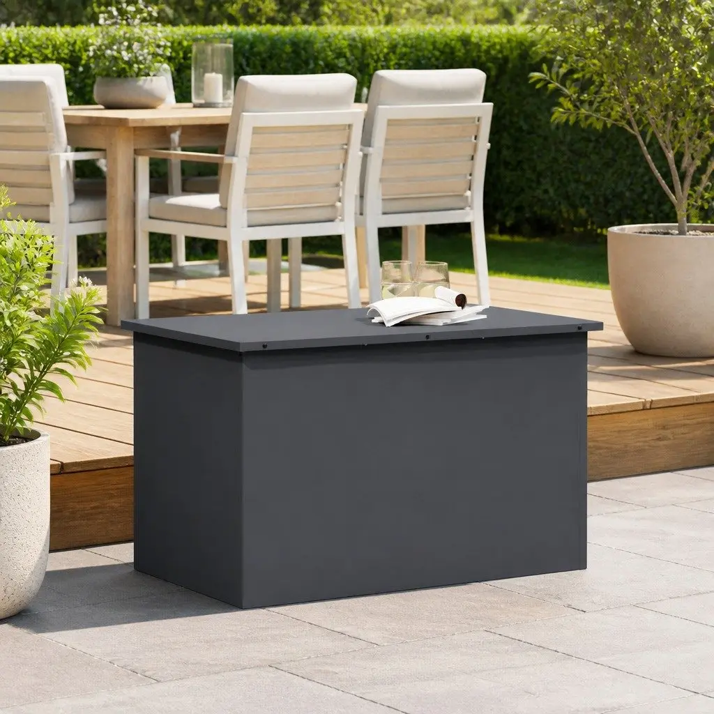Steel Garden Storage Cushion Box Outdoor Container 80 x 50.5 x 50 cm Anthracite