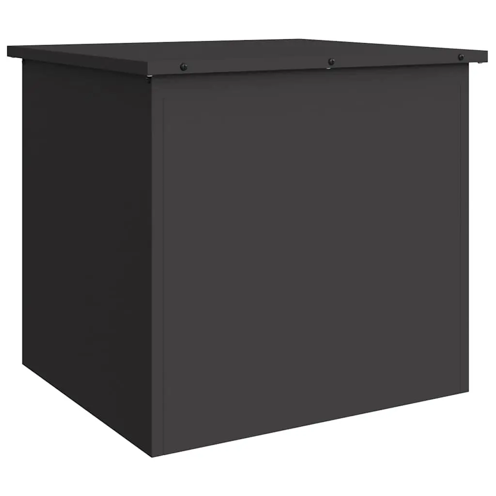 Garden Storage Cushion Box Outdoor Use 55x50.5x50 cm Black Galvanised Steel