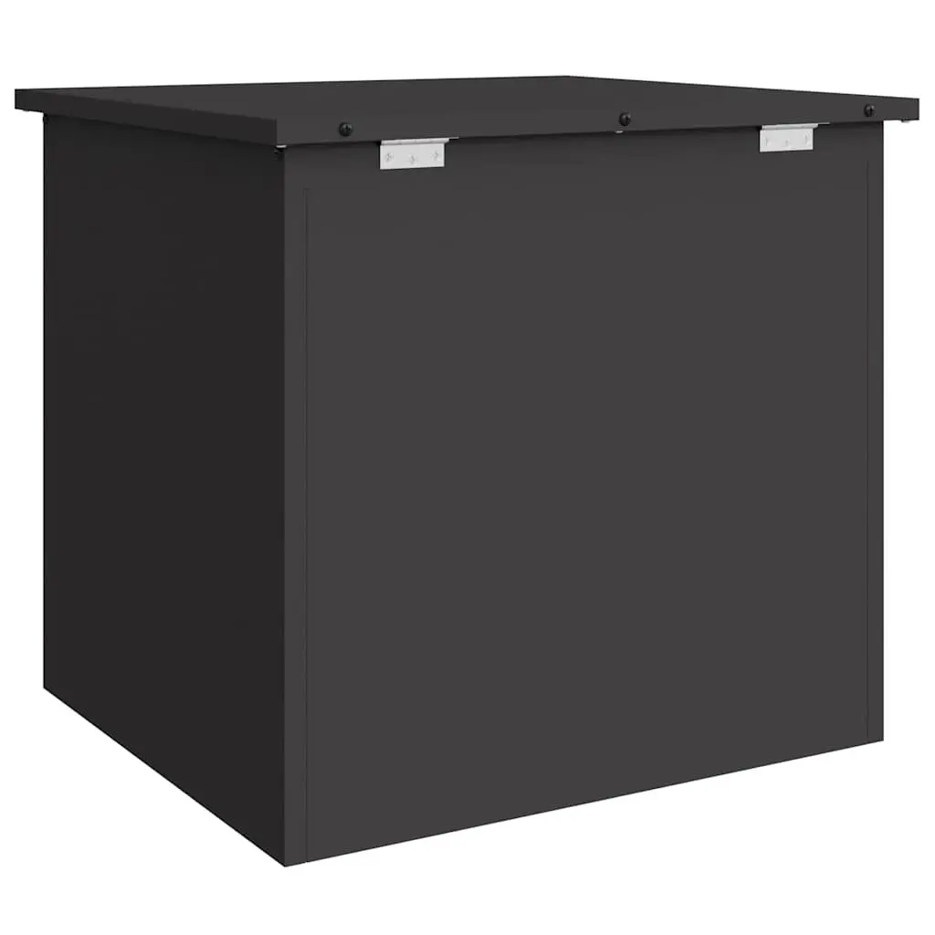 Garden Storage Cushion Box Outdoor Use 55x50.5x50 cm Black Galvanised Steel
