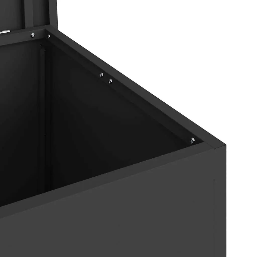 Garden Storage Cushion Box Outdoor Use 55x50.5x50 cm Black Galvanised Steel