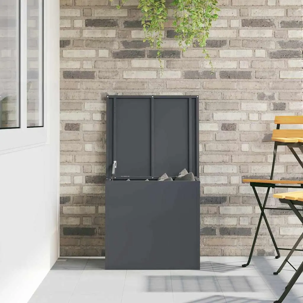 Steel Garden Storage Cushion Box Outdoor Patio Furniture Organization Anthracite 55 x 50.5 x 50 cm