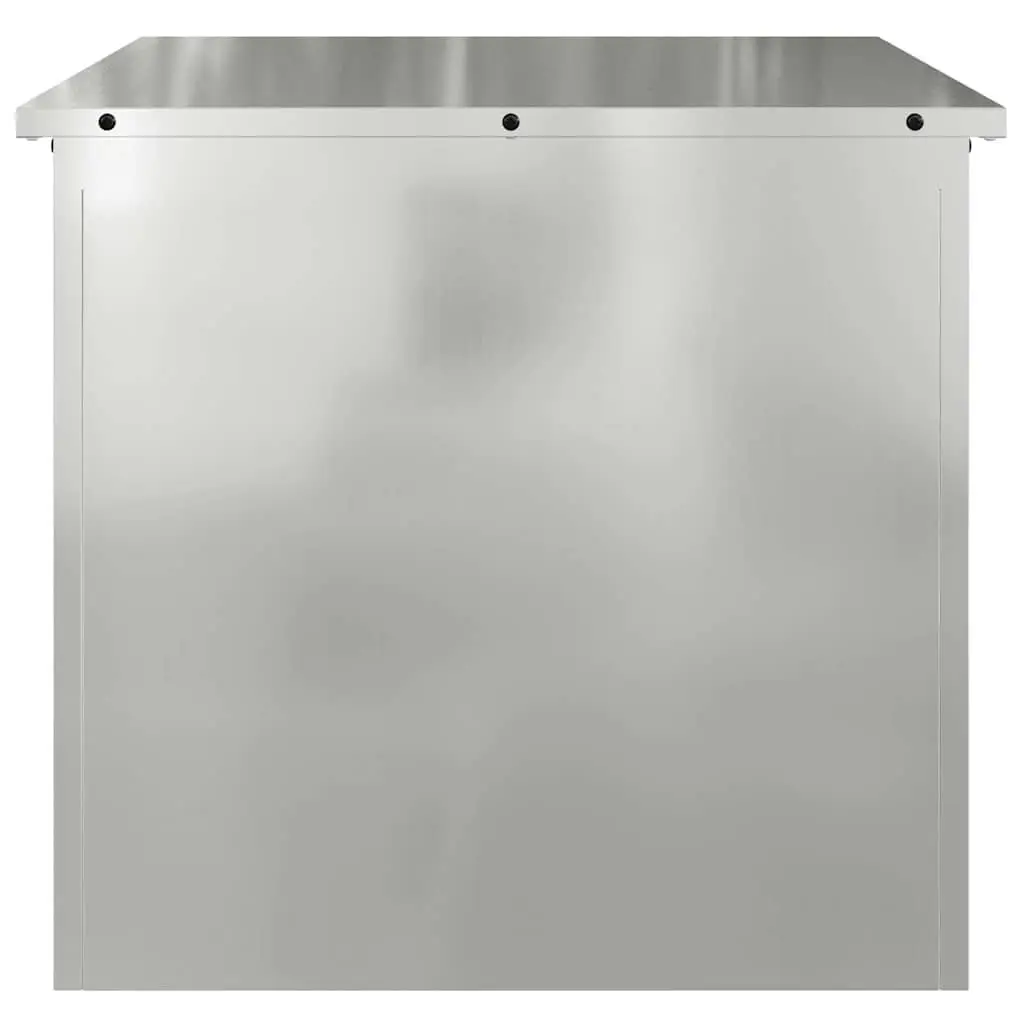 Garden Storage Box Steel Outdoor Weatherproof Container 55x50.5x50cm Silver