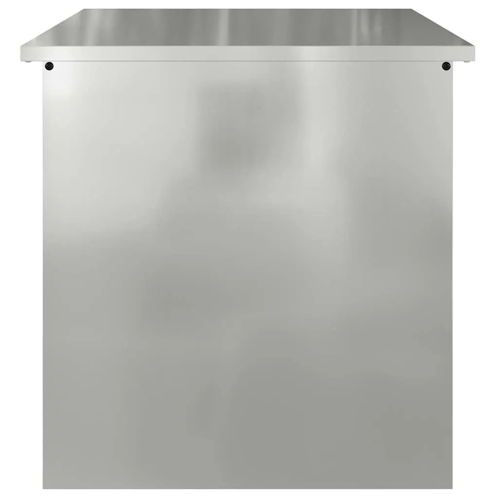 Garden Storage Box Steel Outdoor Weatherproof Container 55x50.5x50cm Silver