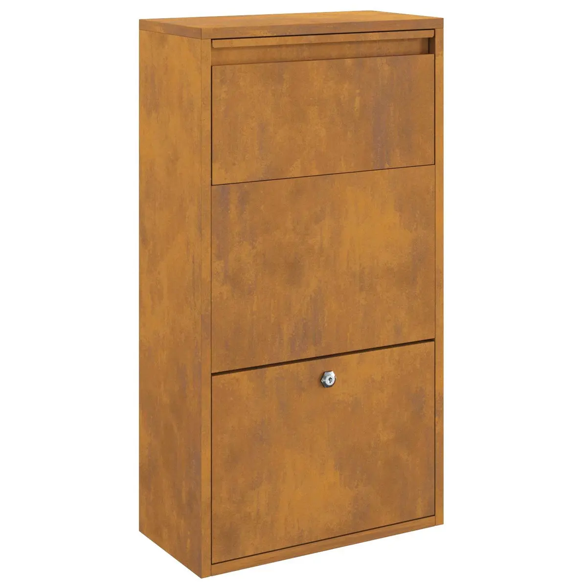 Parcel Drop Box Package Storage Weathering Steel Rectangular 44 x 22 x 82 cm Brown