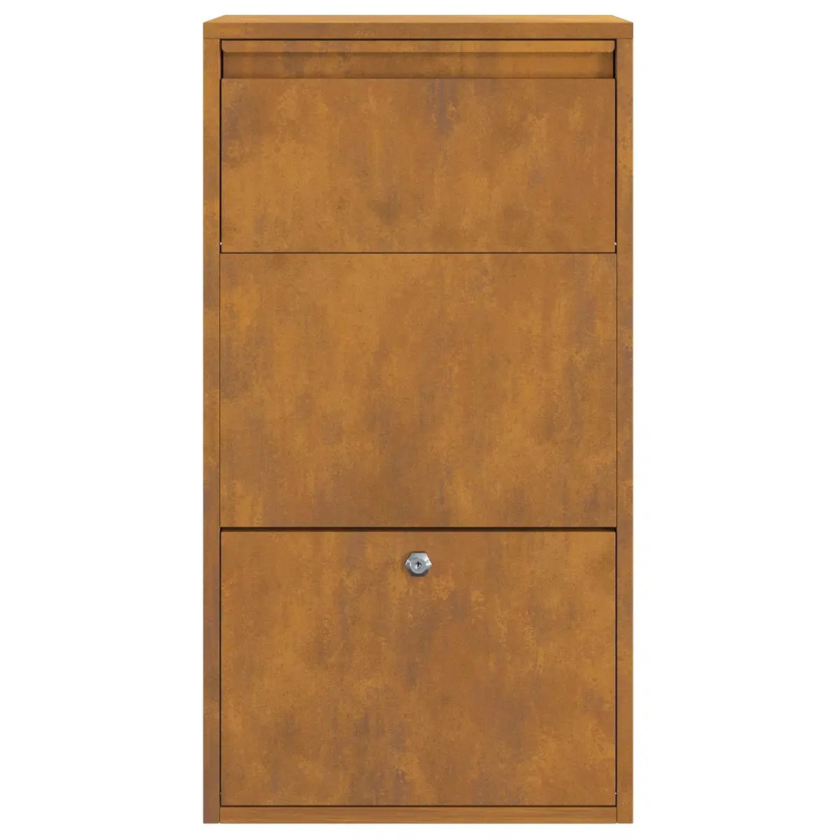 Parcel Drop Box Package Storage Weathering Steel Rectangular 44 x 22 x 82 cm Brown