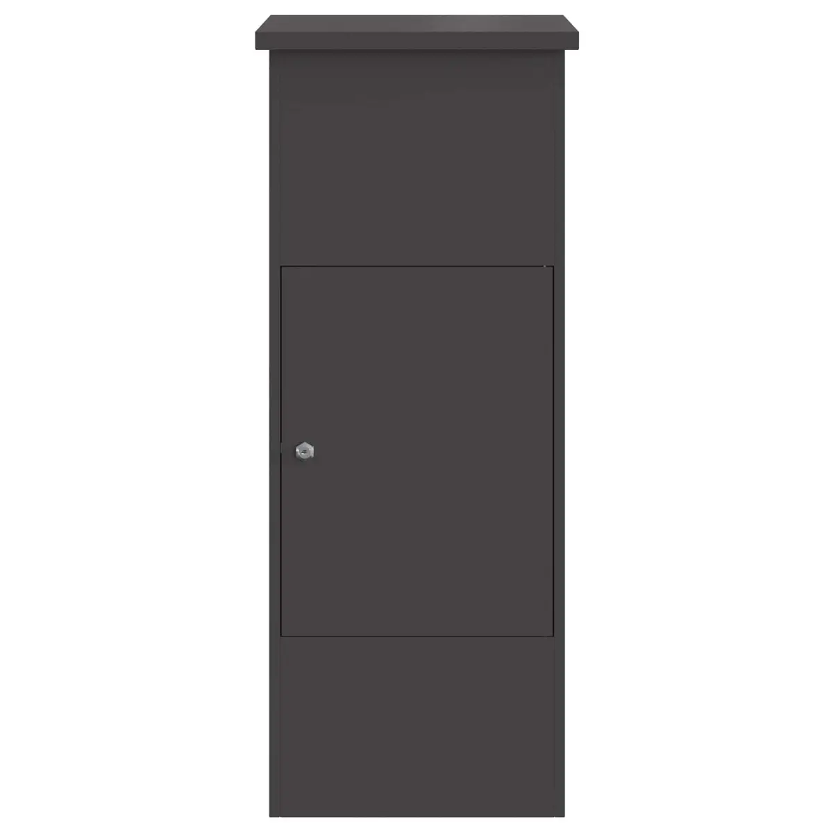 Parcel Drop Box Outdoor Storage Steel Black Hinged Doors