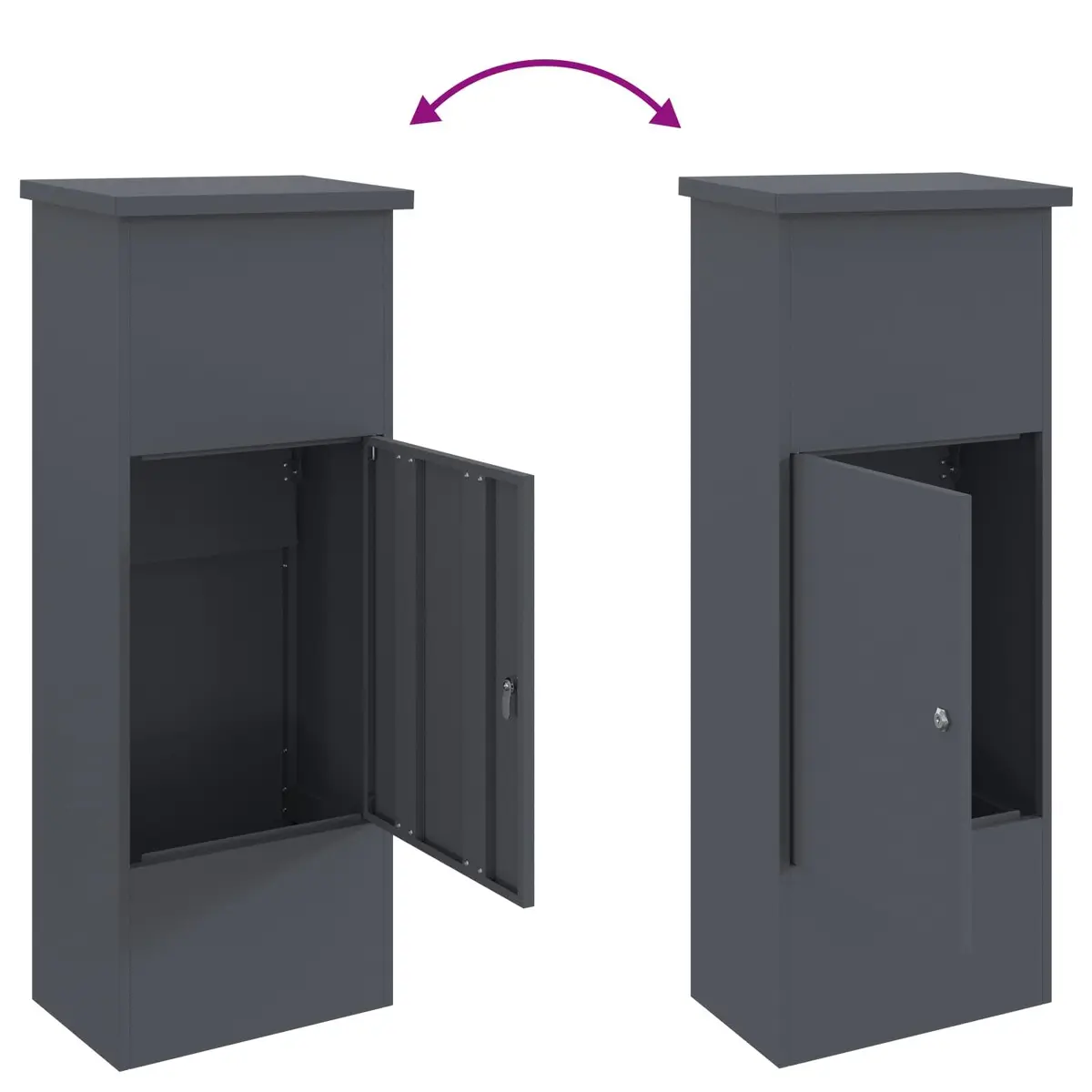 Parcel Drop Box Outdoor Steel 44.5 x 29 x 110.5 cm Anthracite