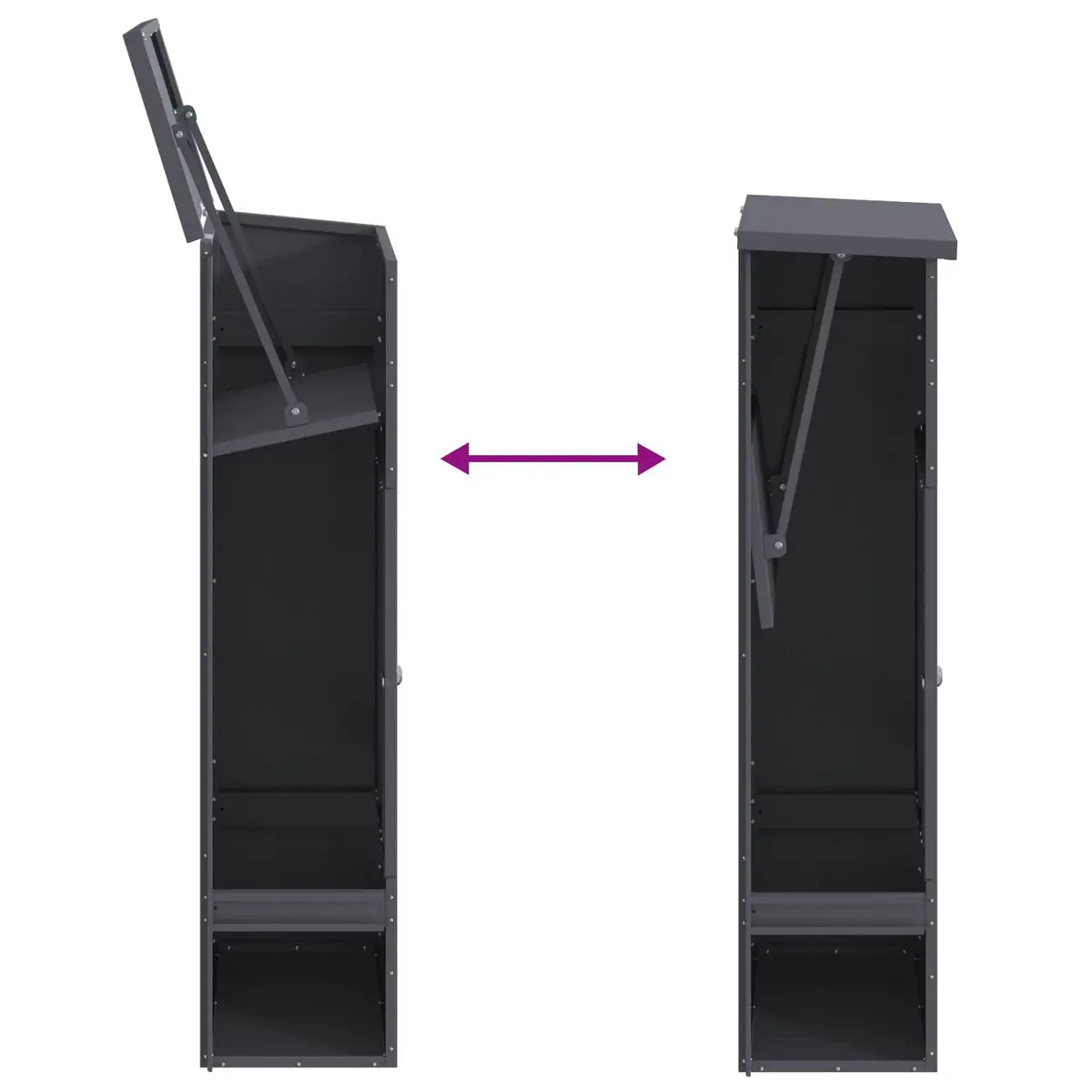 Parcel Drop Box Outdoor Steel 44.5 x 29 x 110.5 cm Anthracite