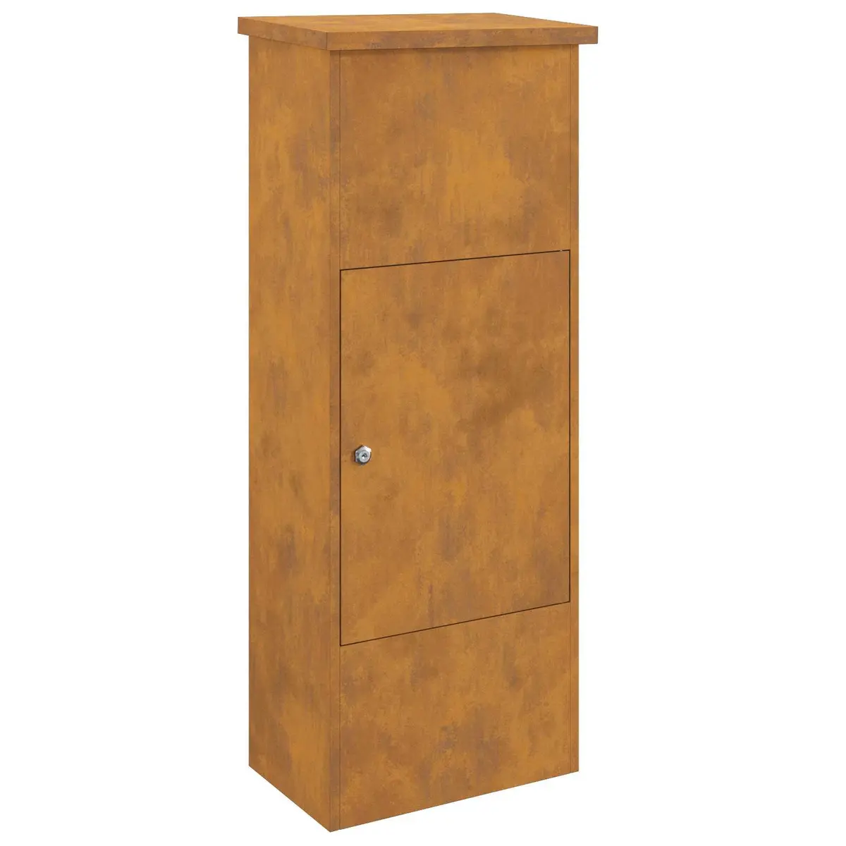 Parcel Drop Box Outdoor Secure Lock 44.5 x 29 x 110.5 cm Steel Weathering Brown