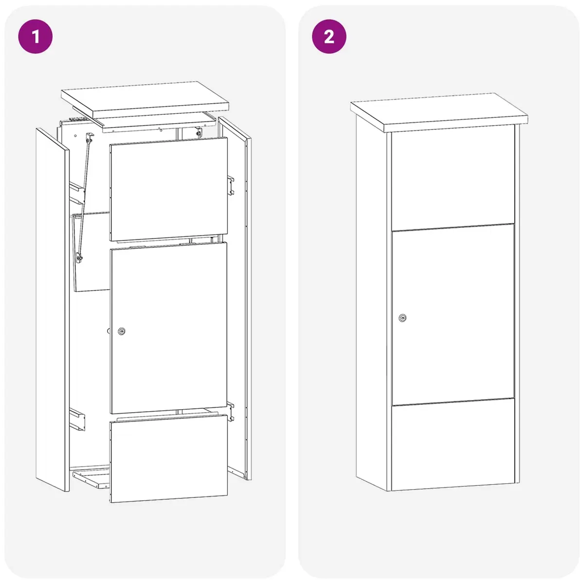 Parcel Drop Box Outdoor Secure Lock 44.5 x 29 x 110.5 cm Steel Weathering Brown