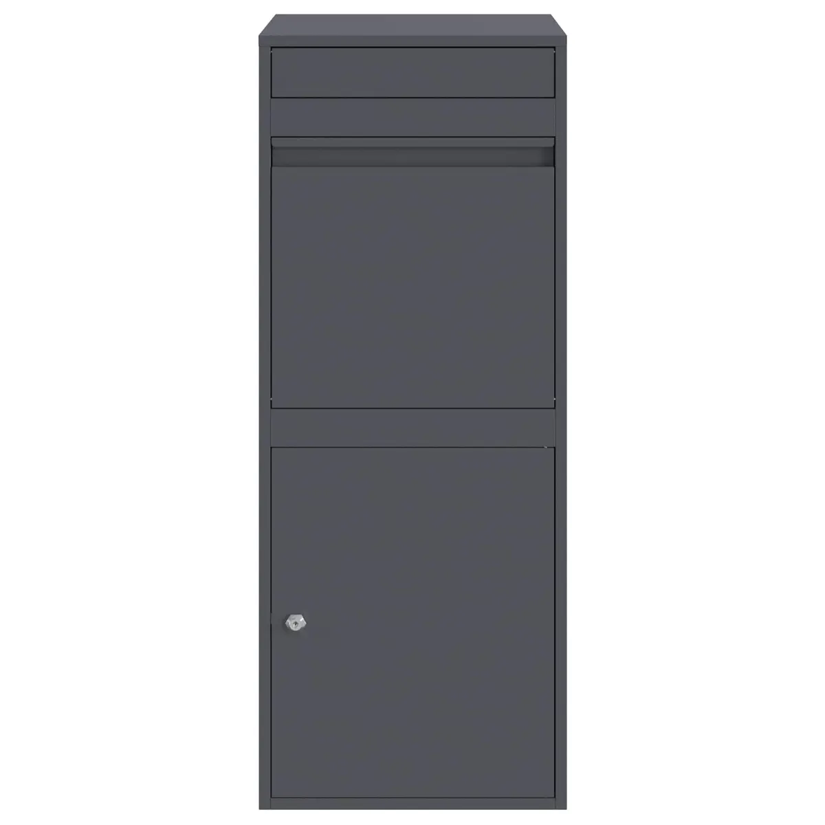 Parcel Drop Box Steel Secure Outdoor Garden Mailbox Anthracite 41 x 38 x 103 cm