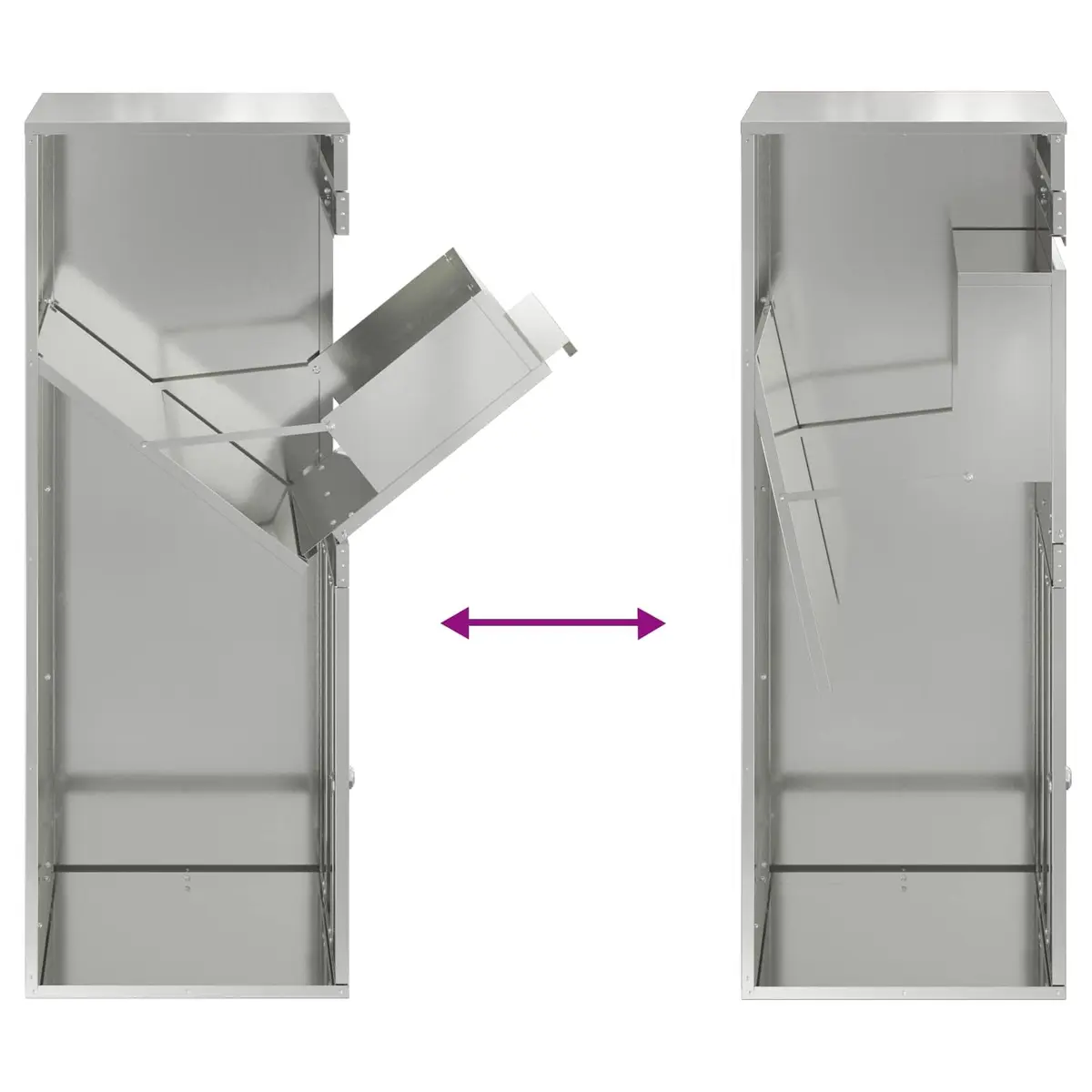 Outdoor Parcel Drop Box Silver Galvanised Steel Deadbolt Lock Garden 47.5 x 38 x 59 cm