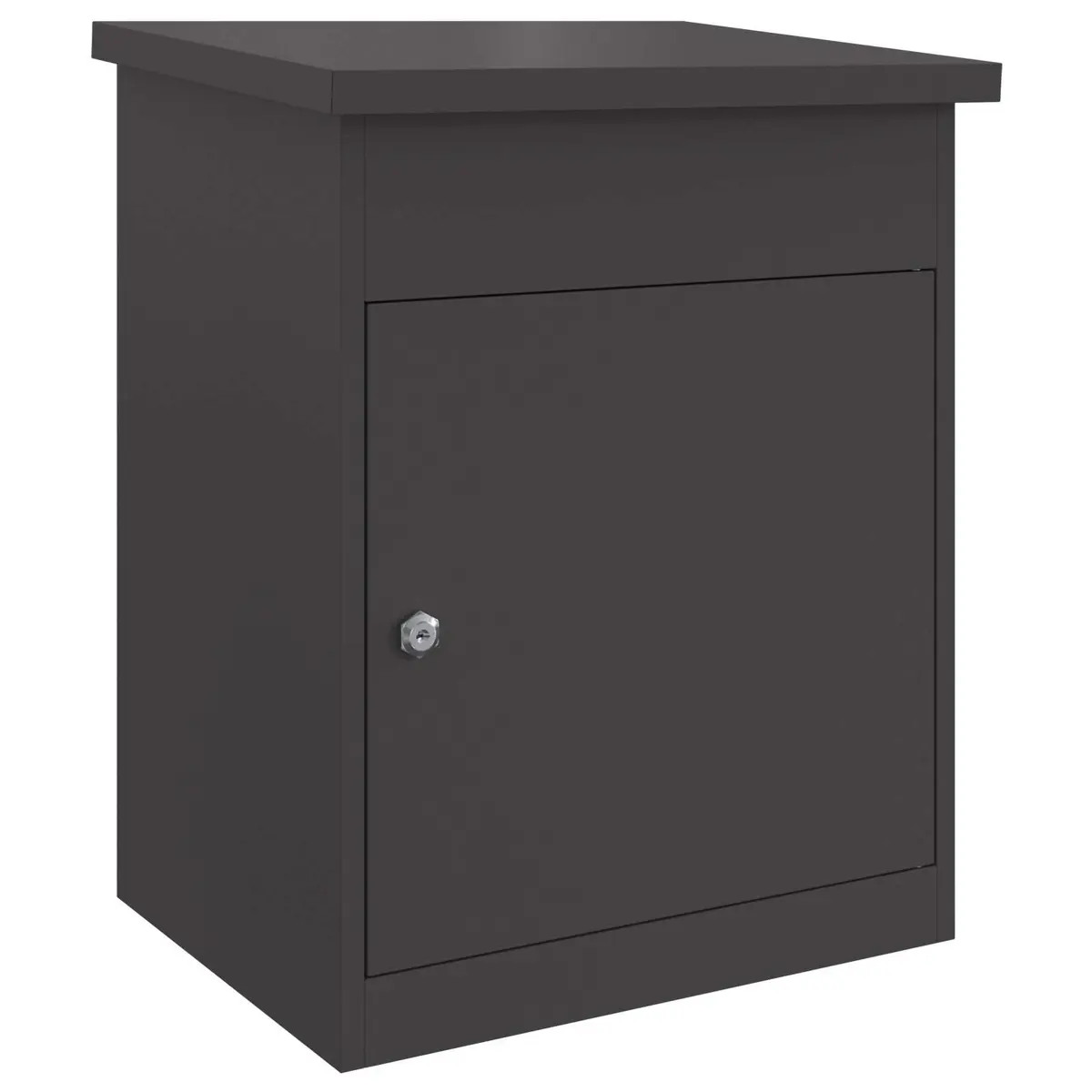 Parcel Drop Box Outdoor Mailbox Black 47.5 x 38 x 59 cm Steel
