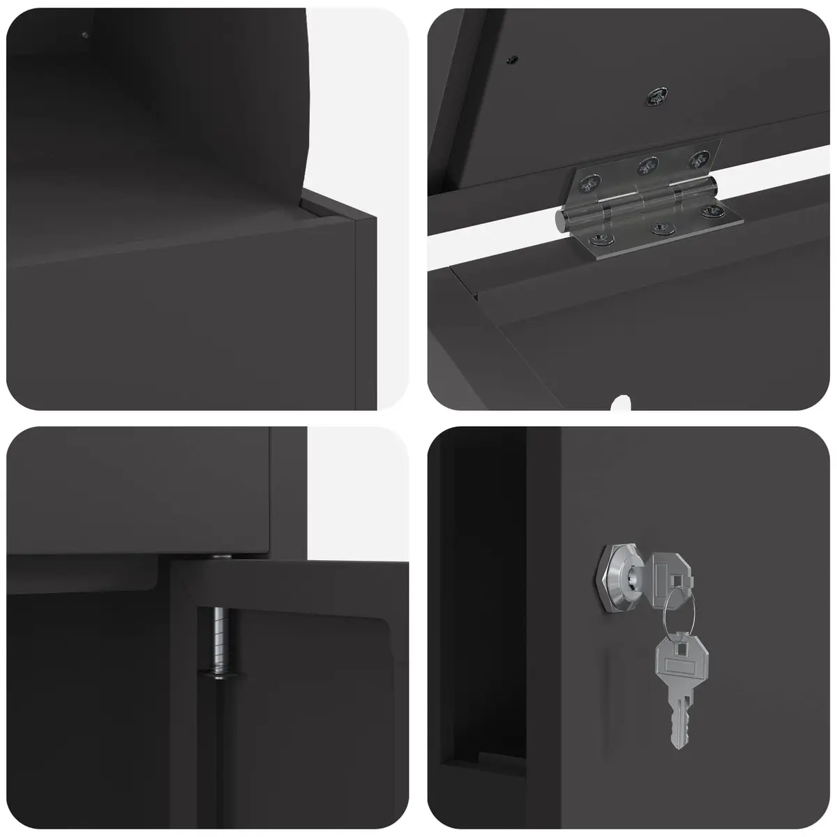Parcel Drop Box Outdoor Mailbox Black 47.5 x 38 x 59 cm Steel