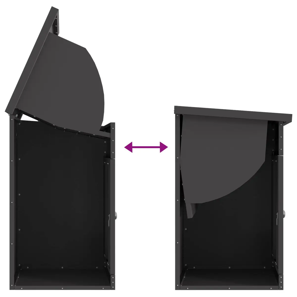 Parcel Drop Box Outdoor Mailbox Black 47.5 x 38 x 59 cm Steel