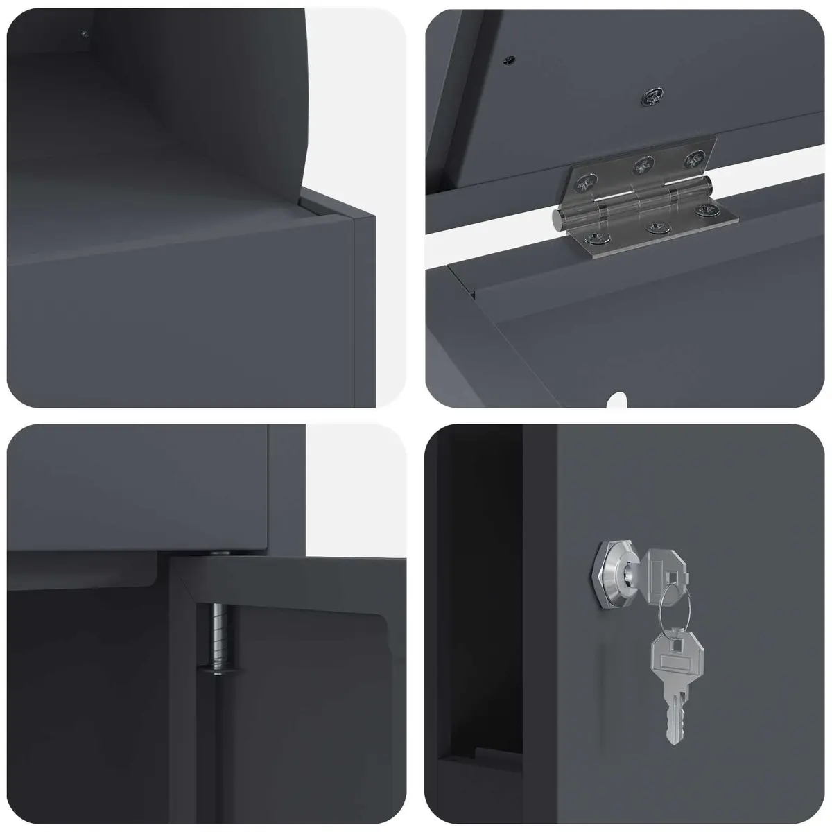 Parcel Drop Box Outdoor Garden Storage Steel Weatherproof Anthracite 47.5 x 38 x 59 cm