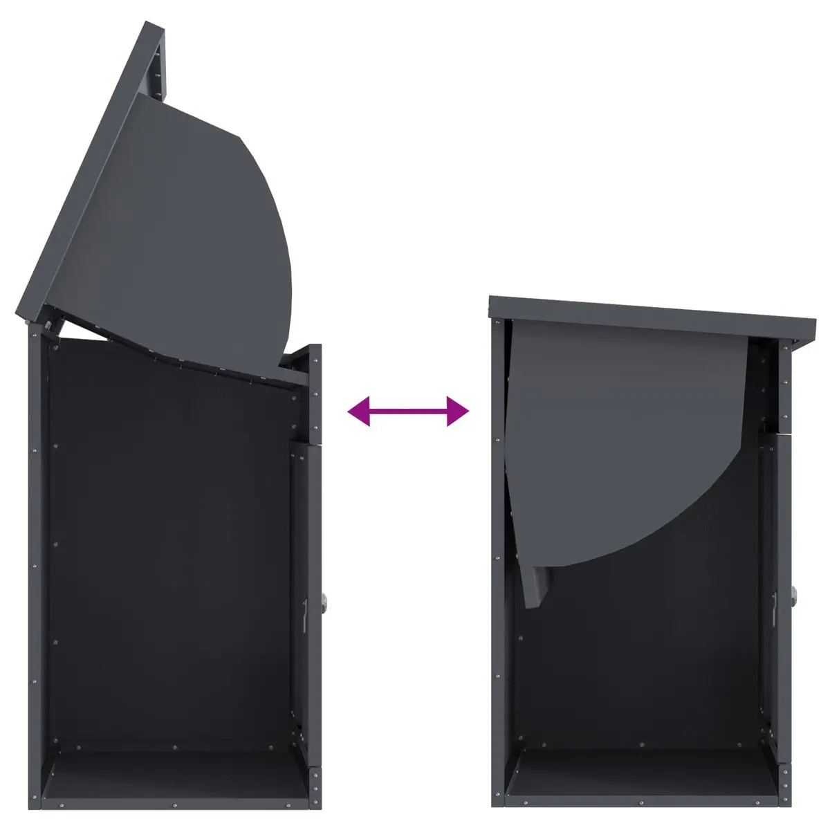 Parcel Drop Box Outdoor Garden Storage Steel Weatherproof Anthracite 47.5 x 38 x 59 cm