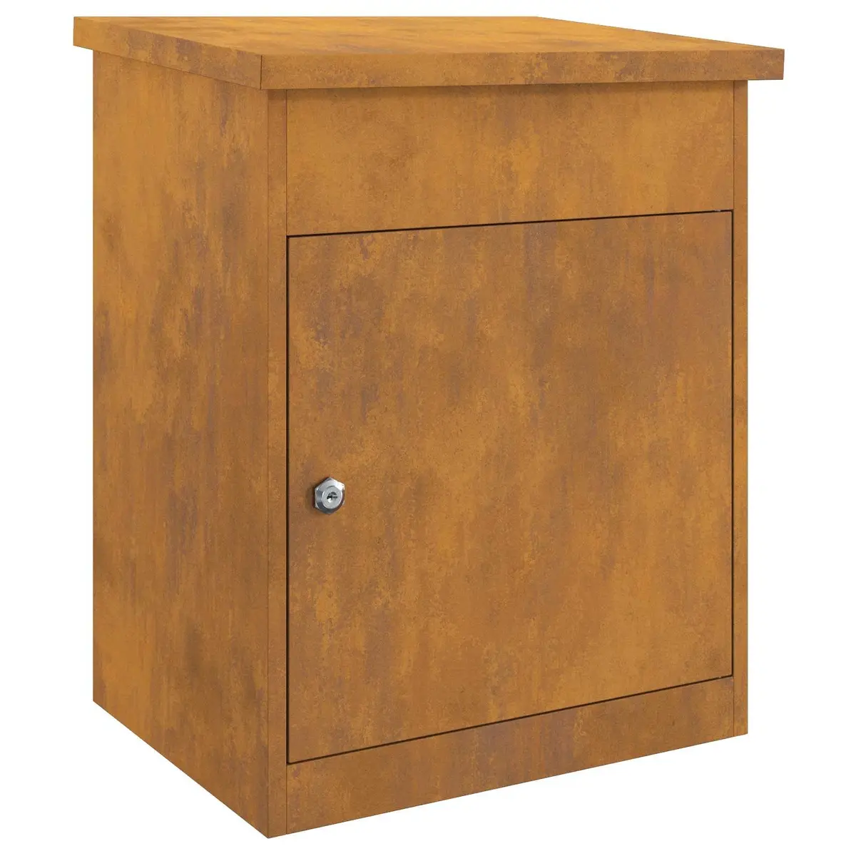 Parcel Drop Box Outdoor Secure Weatherproof Steel 47.5x38x59cm Brown