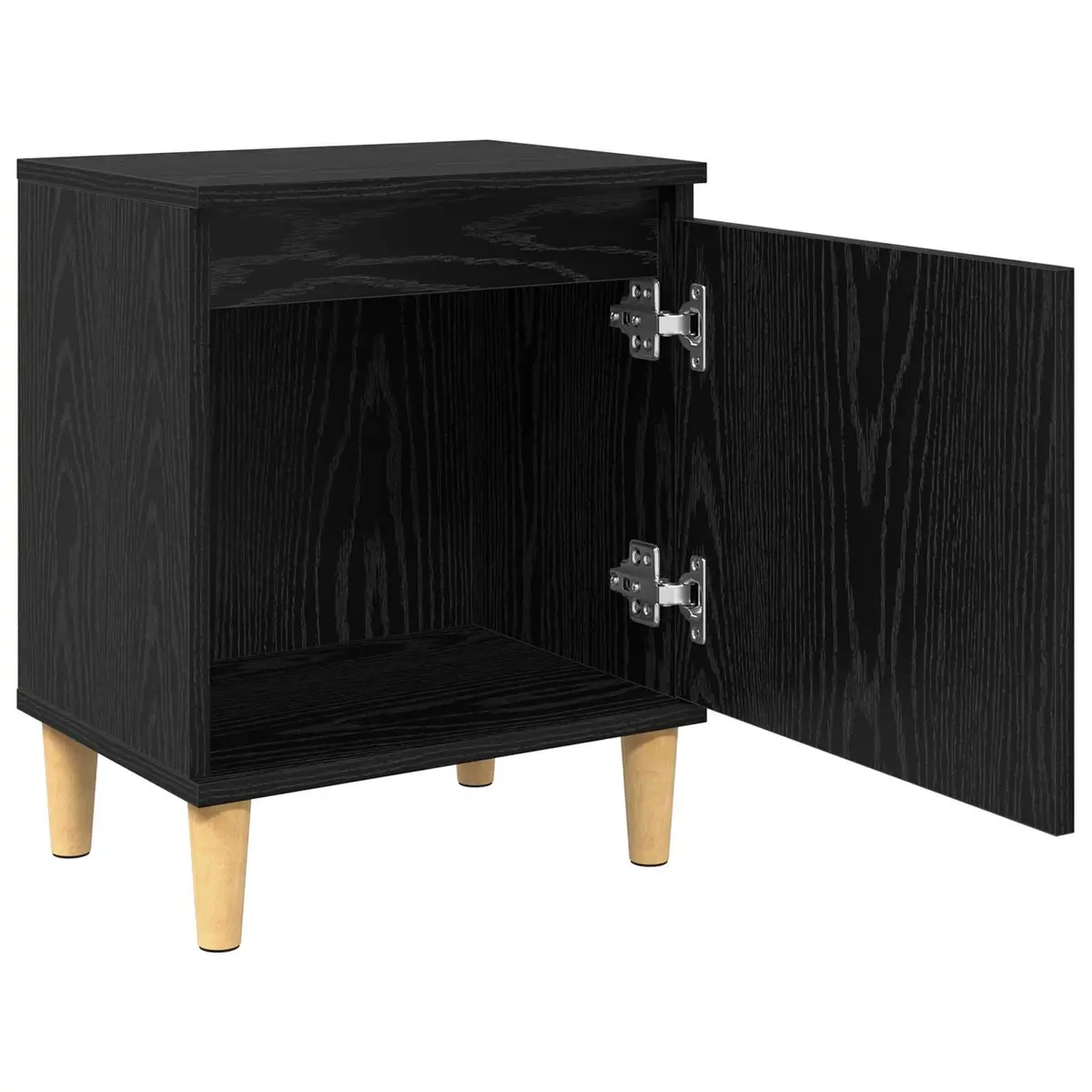 Bedside Cabinet Nightstand Modern Engineered Wood 40 x 30 x 50 cm Black Oak