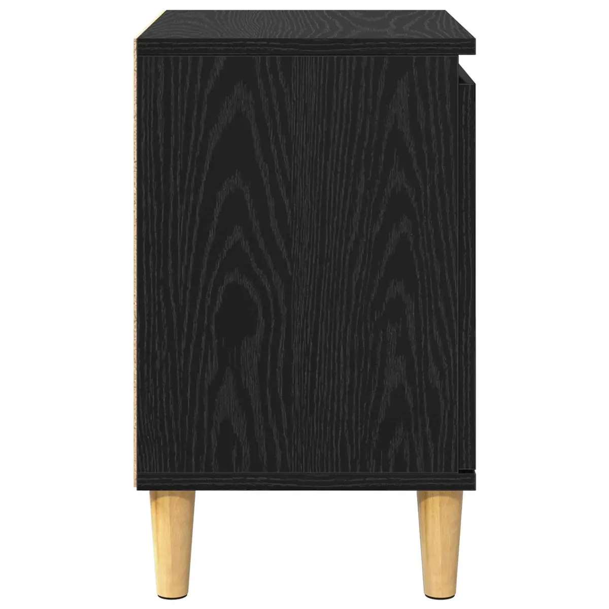 Bedside Cabinet Nightstand Modern Engineered Wood 40 x 30 x 50 cm Black Oak