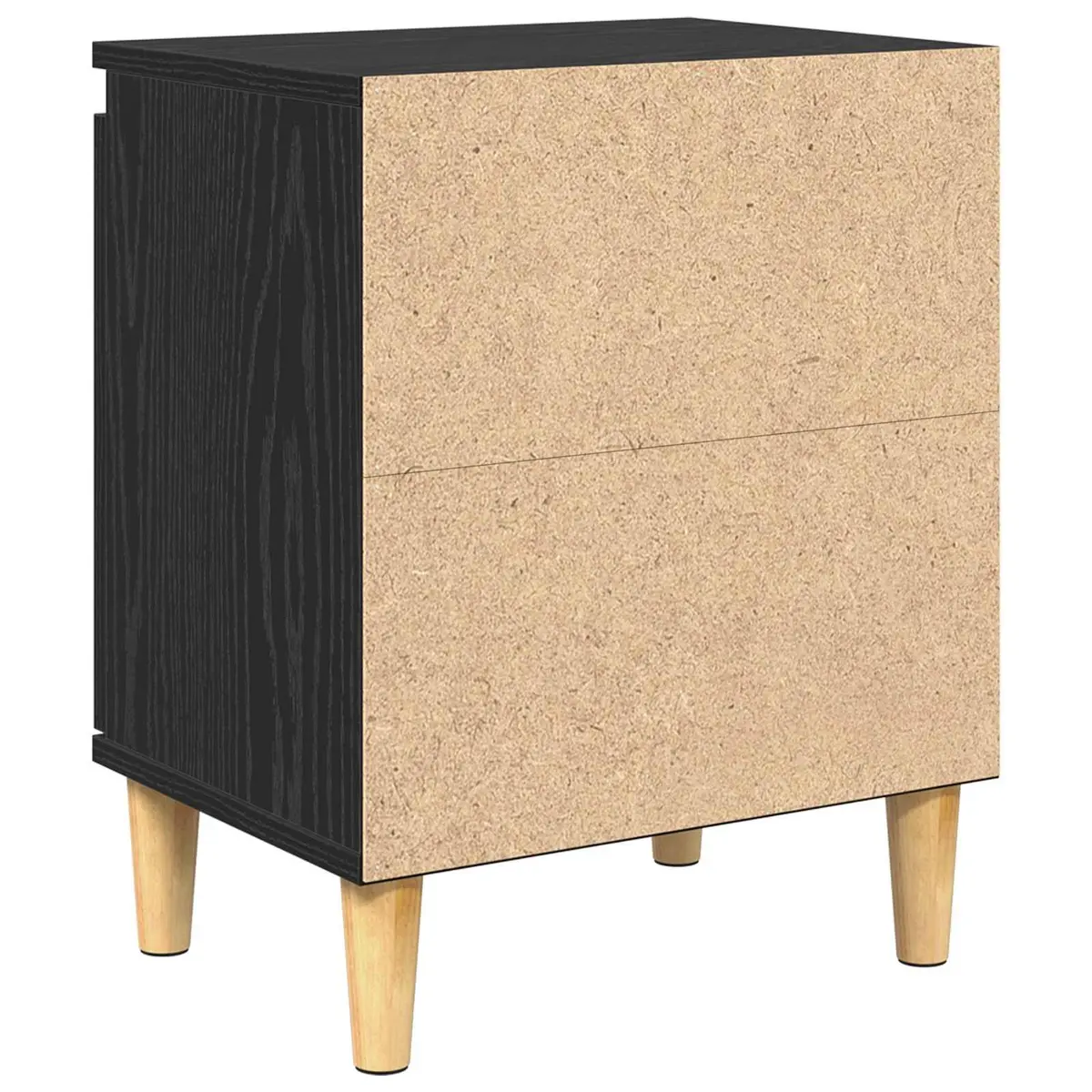 Bedside Cabinet Nightstand Modern Engineered Wood 40 x 30 x 50 cm Black Oak
