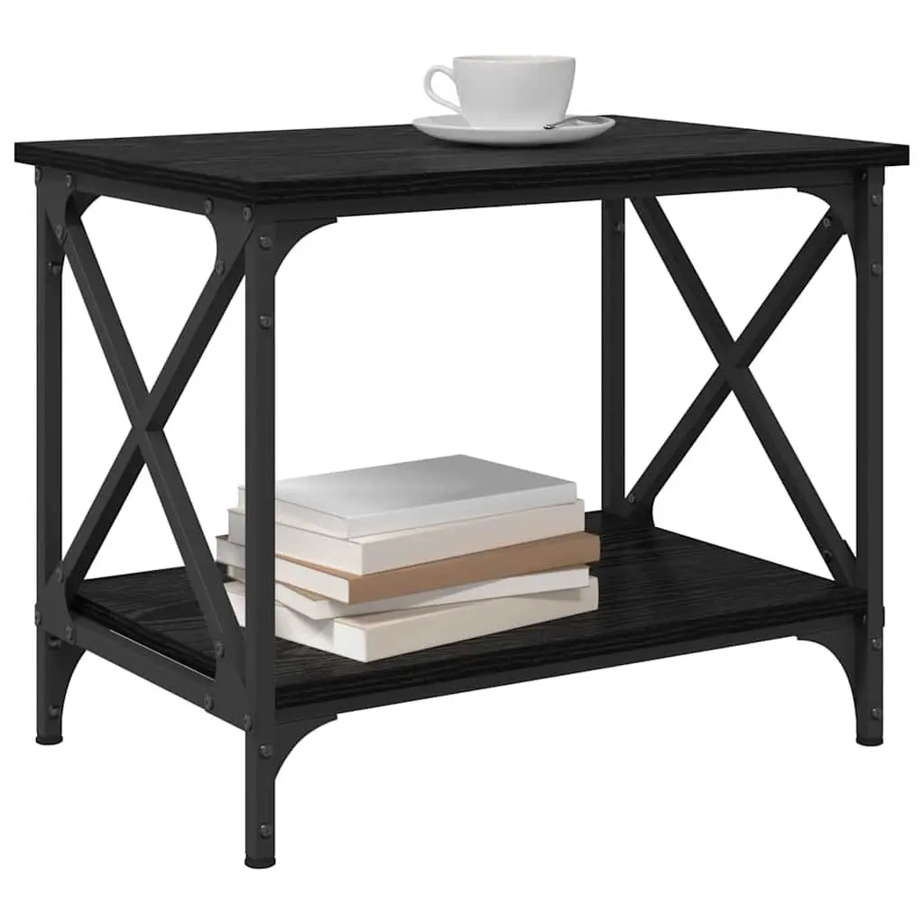 Coffee Table Black Oak Indoor Living Room Accent 55cm Engineered Wood