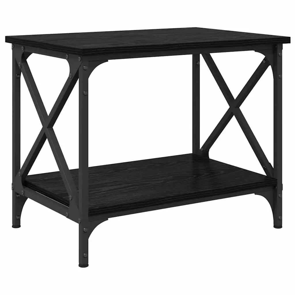 Coffee Table Black Oak Indoor Living Room Accent 55cm Engineered Wood