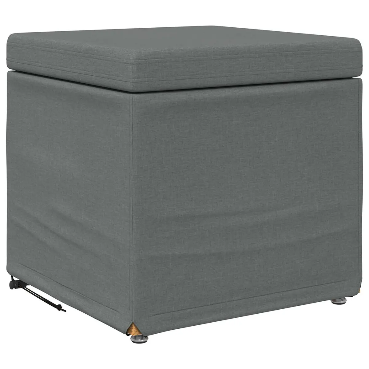 Backless Bar Stool Modern Minimalist Fabric Cushion Seat Grey 41x41x40cm