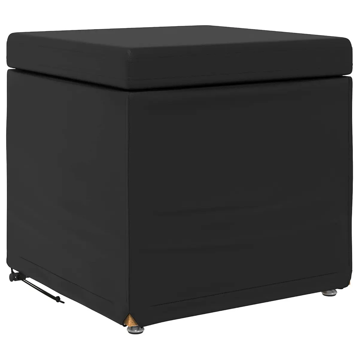 Black Bar Stool Modern Backless Kitchen Counter Seating Cushioned Faux Leather 41x41x40cm