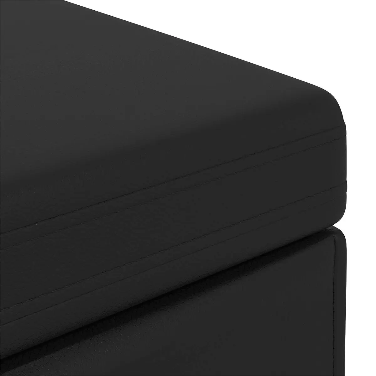 Black Bar Stool Modern Backless Kitchen Counter Seating Cushioned Faux Leather 41x41x40cm